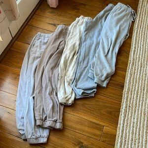 sweatpants (set of all 4 included) except purple ones on left